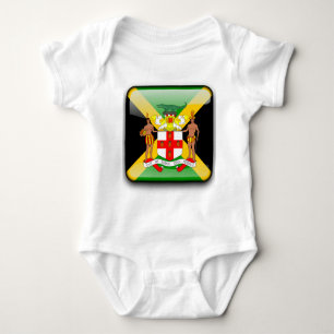 Jamaican glossy flag baby bodysuit