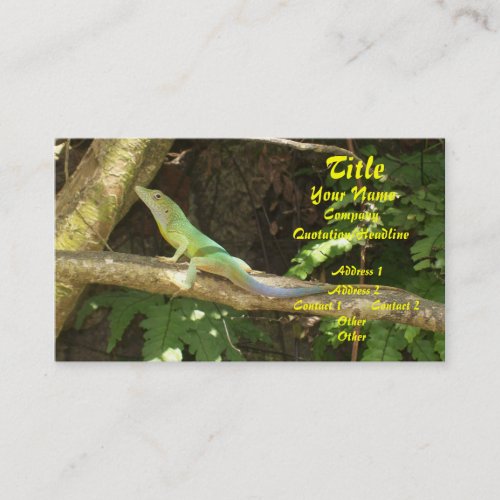 Jamaican Green Lizard Business Cards