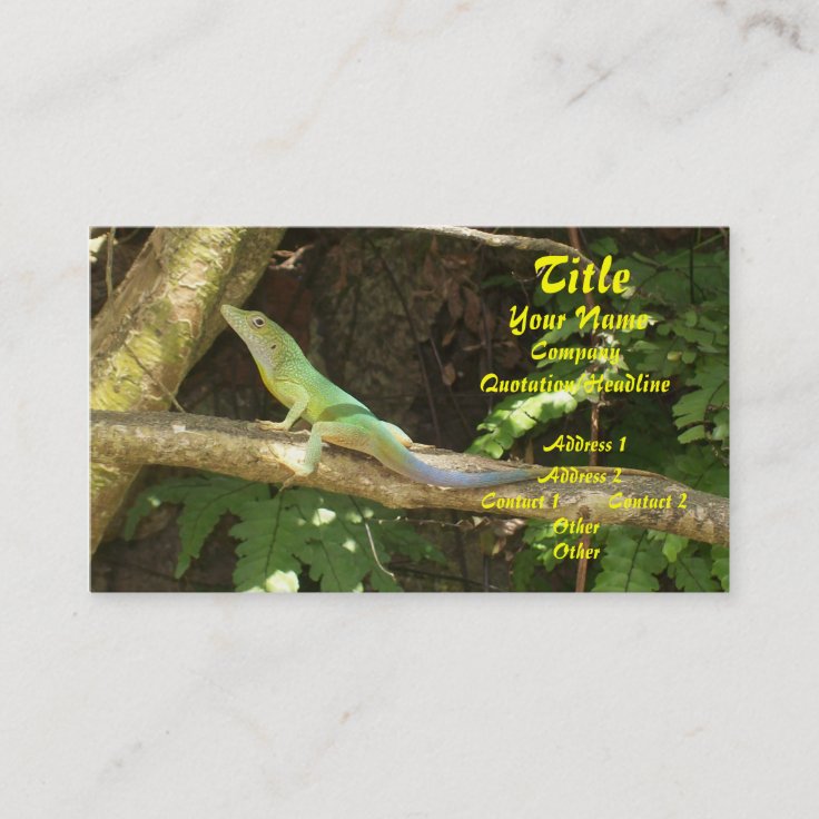 Jamaican Green Lizard Business Card Zazzle