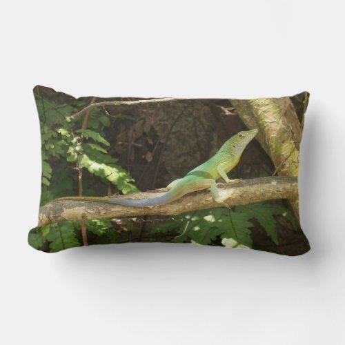 Jamaican Green Lizard Lumbar Pillow