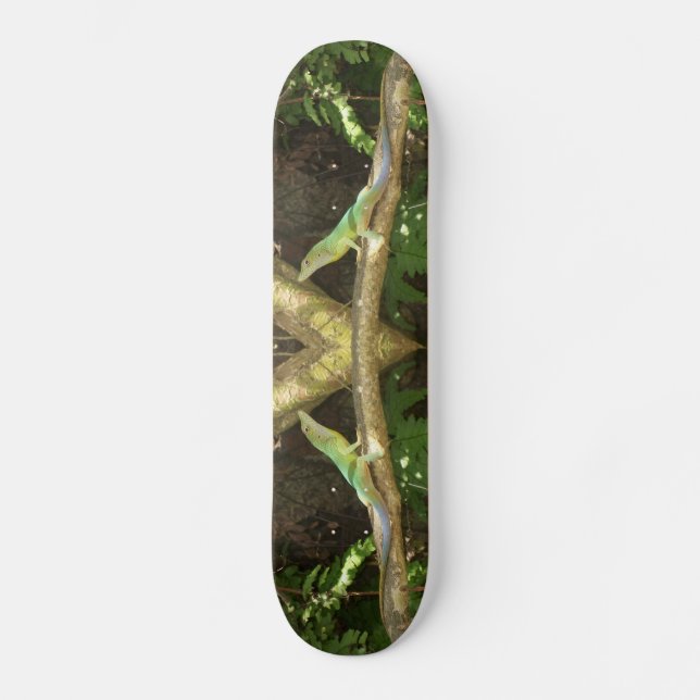 Jamaican Green Lizard Skateboard Deck (Front)