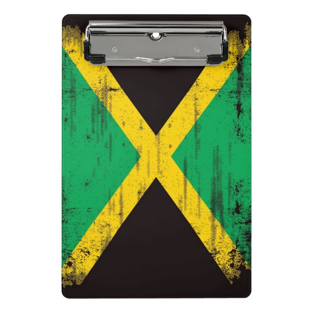 Jamaican Grunge Flag Mini Clipboard (Front)
