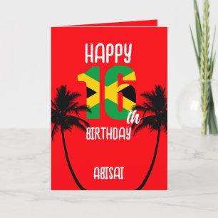 Jamaican Happy 16th Birthday Card