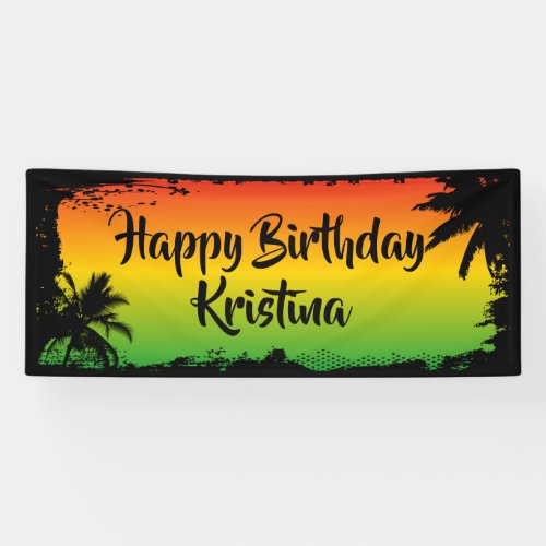 Jamaican Happy Birthday Party Banner