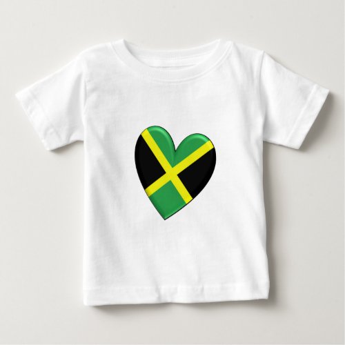 Jamaican Heart Flag Baby T_Shirt