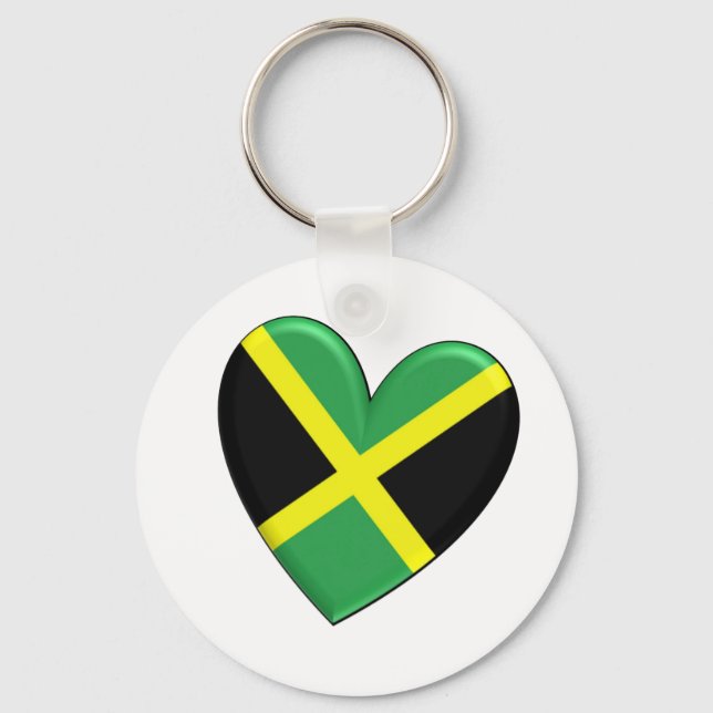 Jamaican Heart Flag Keychain (Front)