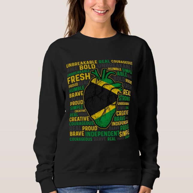 Jamaican Heart Proud Jamaica Flag Heritage Strong  Sweatshirt (Front)