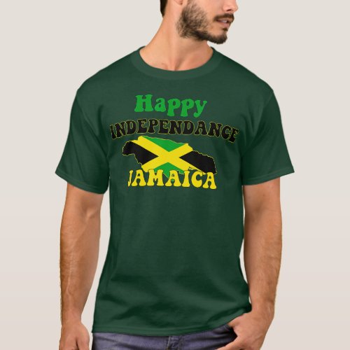 Jamaican Independance day Jamaica map and flag  T_Shirt