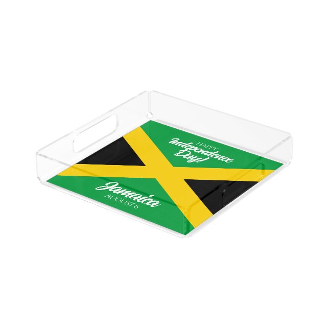 Jamaican Independence Day Jamaica National Flag Acrylic Tray (Angled)