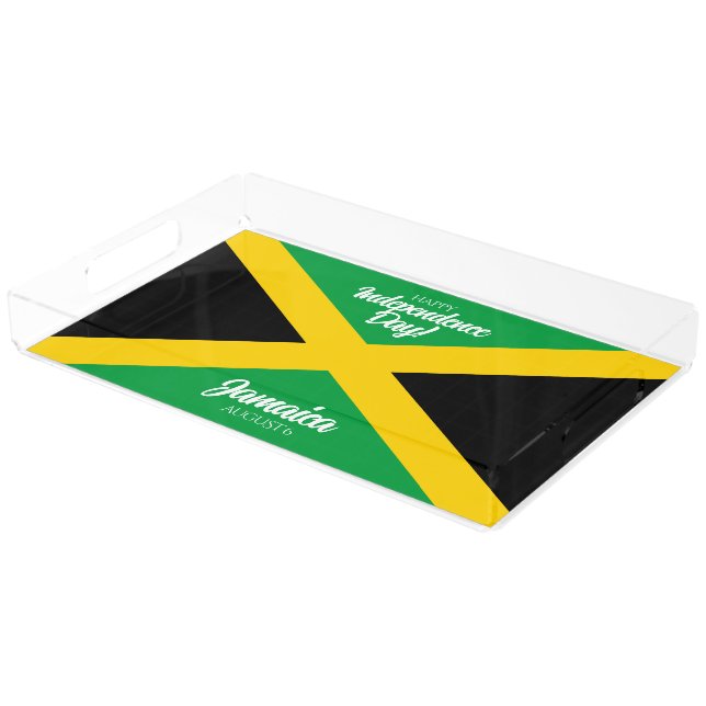 Jamaican Independence Day Jamaica National Flag Acrylic Tray (Angled)
