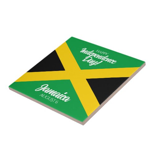 Jamaican Independence Day Jamaica National Flag Ceramic Tile