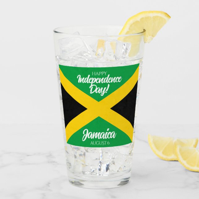 Jamaican Independence Day Jamaica National Flag Glass (Back Ice)
