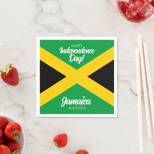 Jamaican Independence Day Jamaica National Flag Napkins (Insitu)