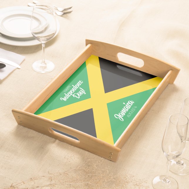 Jamaican Independence Day Jamaica National Flag Serving Tray (Front)