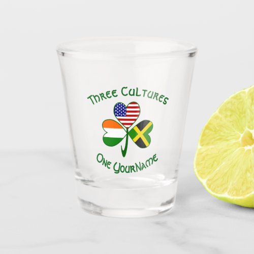 Jamaican Irish American Flags Shamrock Your Name S Shot Glass