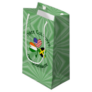 Jamaican Irish American Shamrock Flag Personalized Small Gift Bag