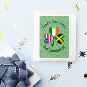 Jamaican Irish American Shamrock Flag Personalized Tea Bag Drink Mix