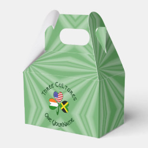 Jamaican Irish USA Flags Shamrock Personalized Favor Boxes