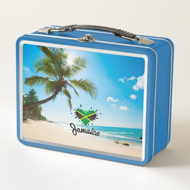 Jamaican Island - Proud Jamaicans - Reggae Shirt Metal Lunch Box (Front)
