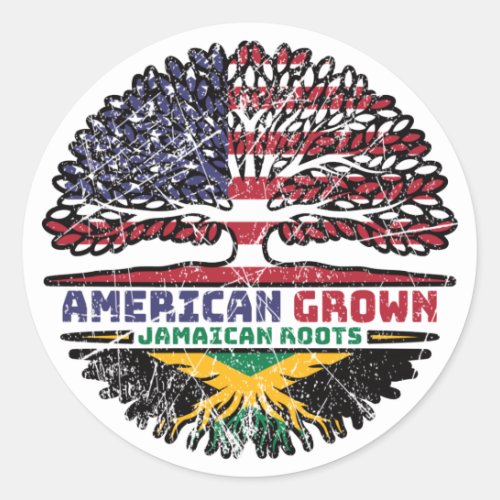 Jamaican Jamaica US American USA United States Classic Round Sticker
