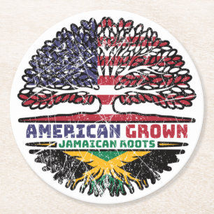 Jamaican Jamaica US American USA United States Round Paper Coaster
