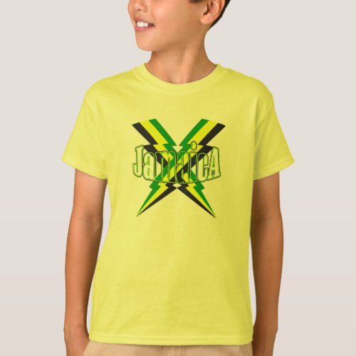 Jamaican Lightening Bolt Kids T T_Shirt