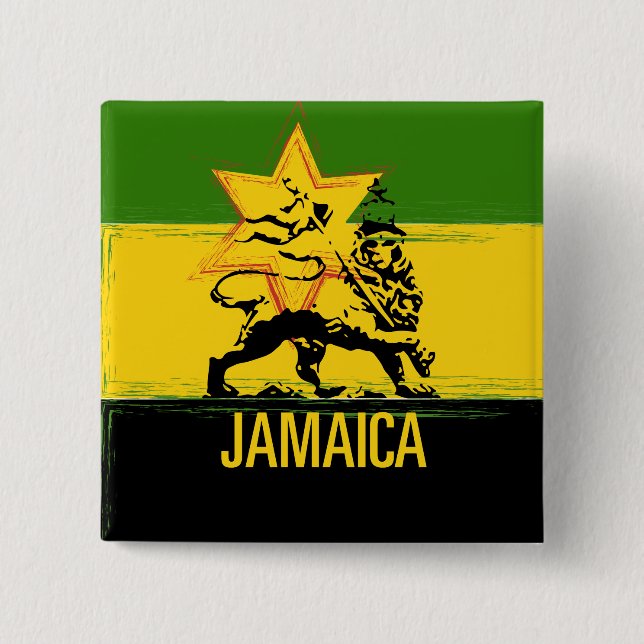 Jamaican Lion of Judah Button (Front)
