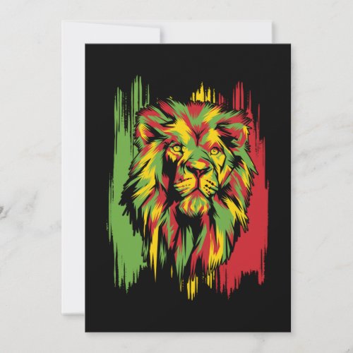 Jamaican Lion Rasta African Reggae Invitation