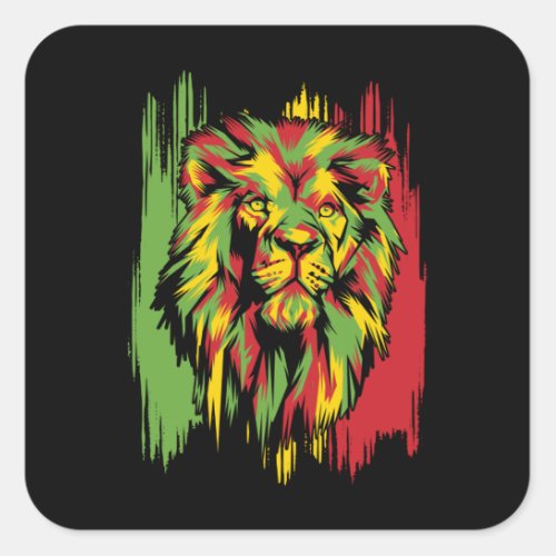 Jamaican Lion Rasta African Reggae Square Sticker