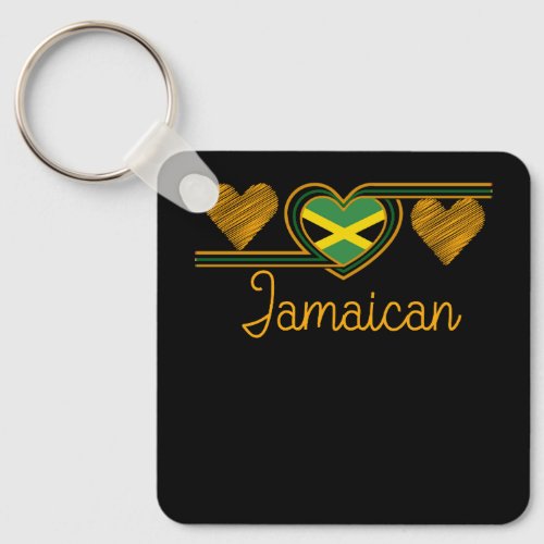 Jamaican Love Jamaican Flag Three Heart Jamaica In Keychain