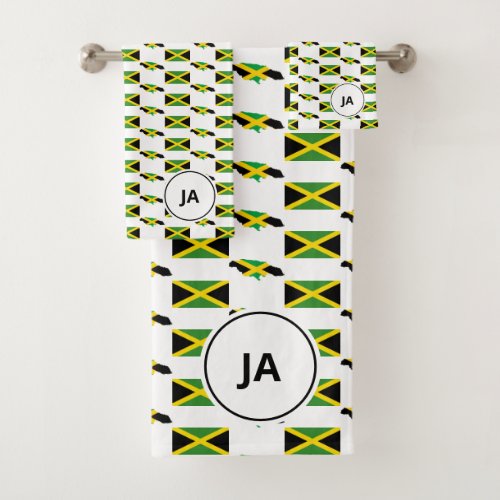 JAMAICAN MAP  Jamaica Flag Monogram Bath Towel Set