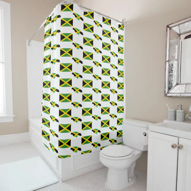 JAMAICAN MAP Jamaica Flag Shower Curtain Zazzle