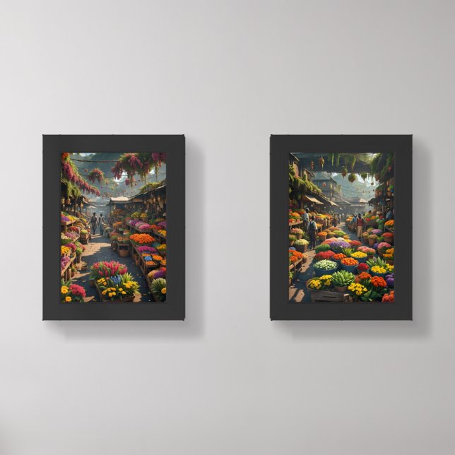 Jamaican market place wall art sets (Front)