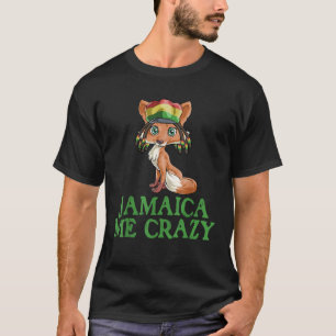 Jamaican Me Crazy Flag Fox Hair Funny Reggae Gift T-Shirt