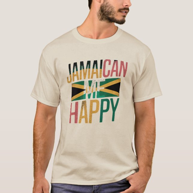 Jamaican Me Happy – Fun Jamaica Island Vibes T-Shirt (Front)