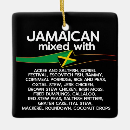 Jamaican Mixed With Jamaica Proud Group  Ceramic Ornament