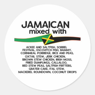 Jamaican Mixed With Jamaica Proud Group Classic Round Sticker