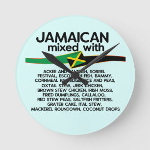 Jamaican Mixed With Jamaica Proud Round Clock