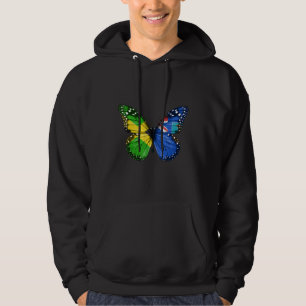 Jamaican Montserratian Flag Butterfly Hoodie