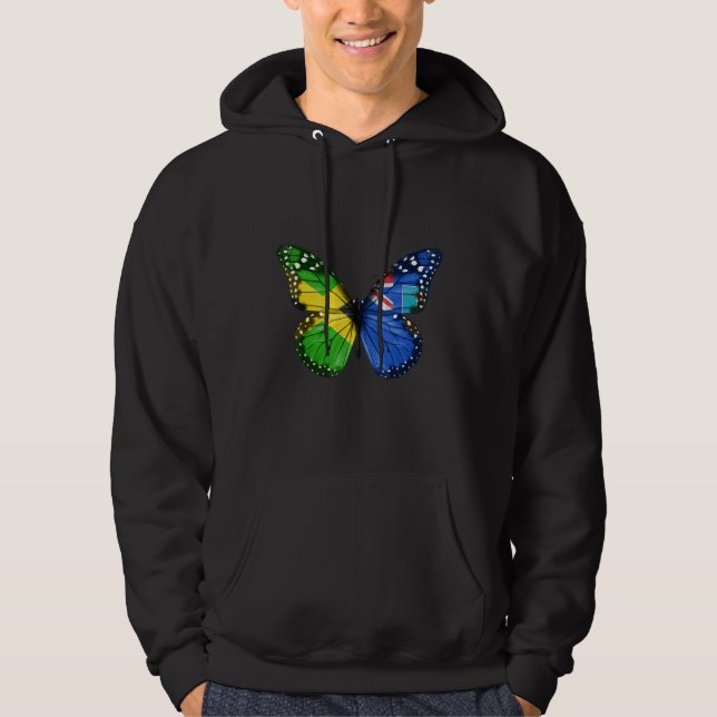 Jamaican Montserratian Flag Butterfly Hoodie (Front)