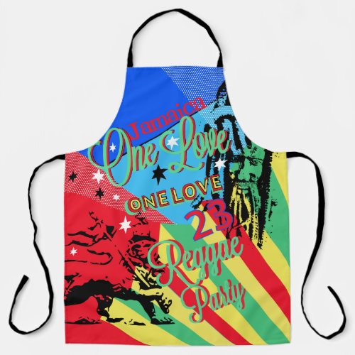 Jamaican One Love Reggae Party Apron