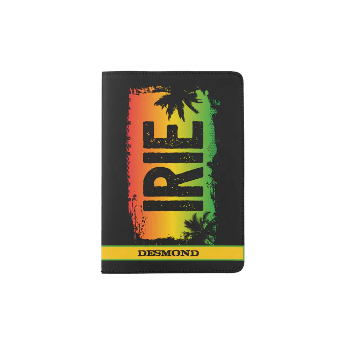 Jamaican Patois Irie Quote Rasta Flag Sunset Passport Holder Zazzle Com