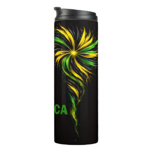 Jamaican patriotic colorful thermal tumbler