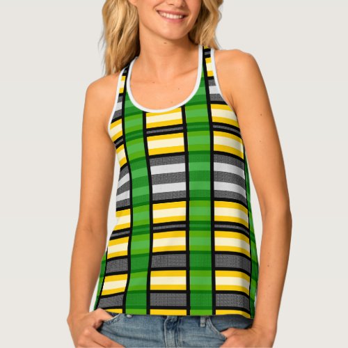 Jamaican plaid colored tank top