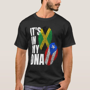 Jamaican Plus Puerto Rican Flag DNA Heritage Gift T-Shirt