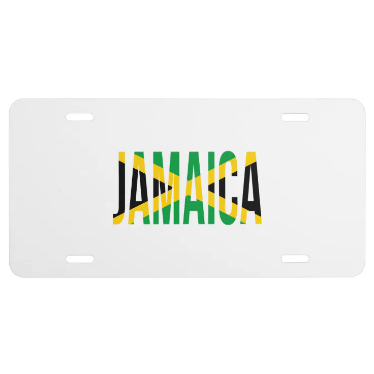 Jamaican Pride Flag Of Jamaica License Plate Zazzle