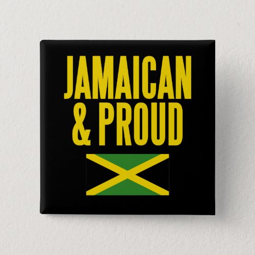 Jamaican  Proud Jamaica Flag Button