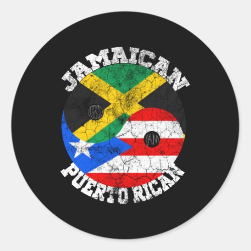 Jamaican Puerto Rican Flag Jamaican Puerto Jamaica Classic Round Sticker