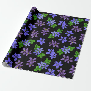 Jamaican Purple Lignum Vitae Flowers Patterned Wrapping Paper