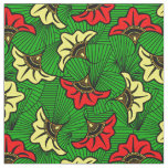 Jamaican Rasta African Biloba Flower Pattern Fabric